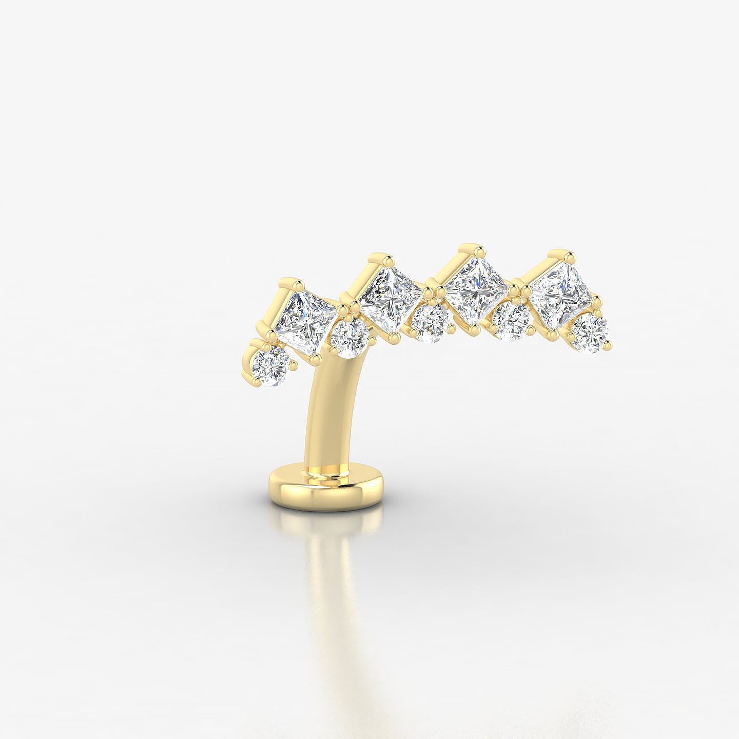 Ariana L | 18k Yellow Gold 14.5 mm 10 mm Diamond Floating Navel Piercing