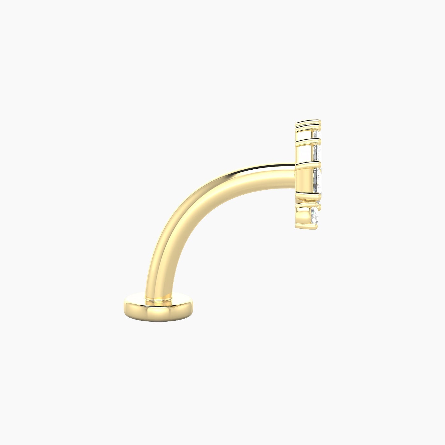 Ariana L | 18k Yellow Gold 14.5 mm 10 mm Diamond Floating Navel Piercing