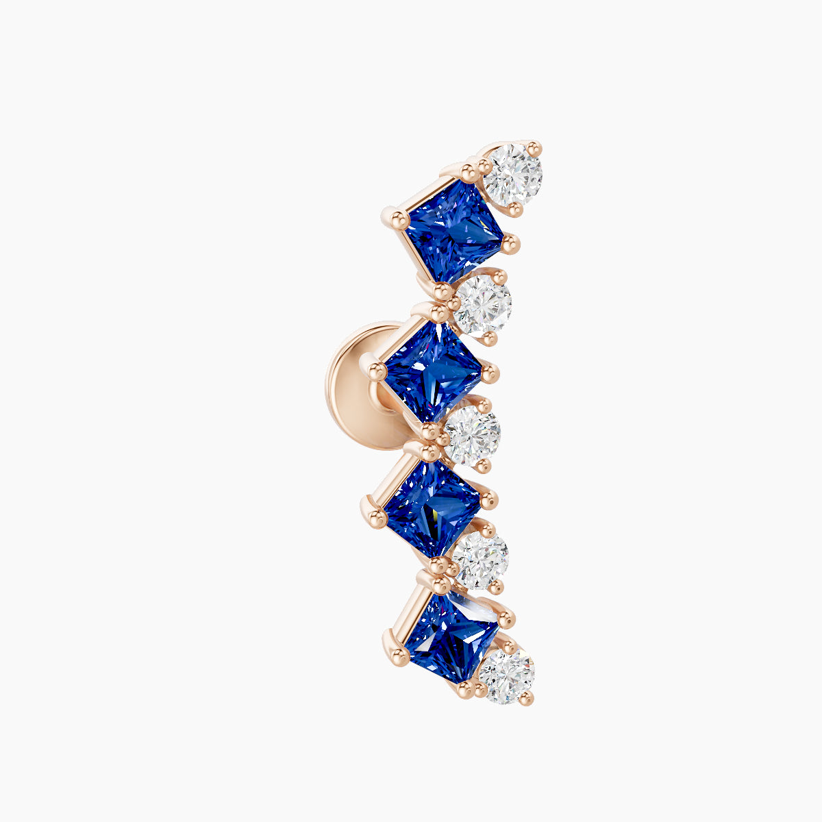 Ariana L | 18k Rose Gold 5 mm 14.5 mm Sapphire & Diamond Piercing