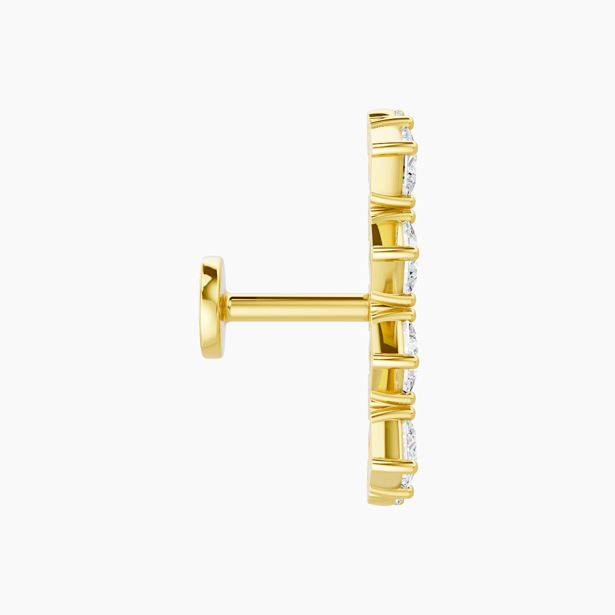 Ariana L | 18k Yellow Gold 14.5 mm 5 mm Diamond Piercing
