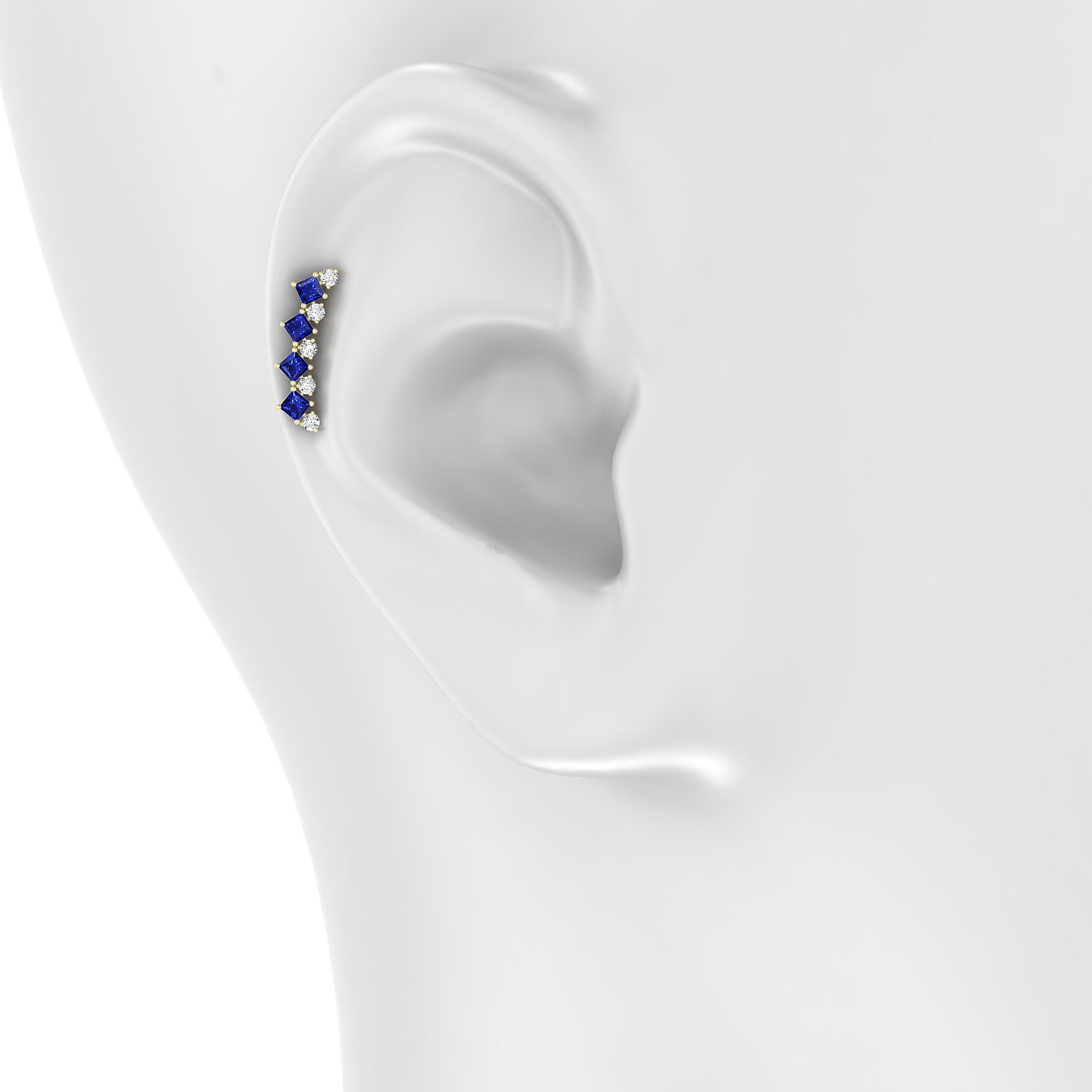 Ariana L | 18k Yellow Gold 5 mm 14.5 mm Sapphire & Diamond Piercing