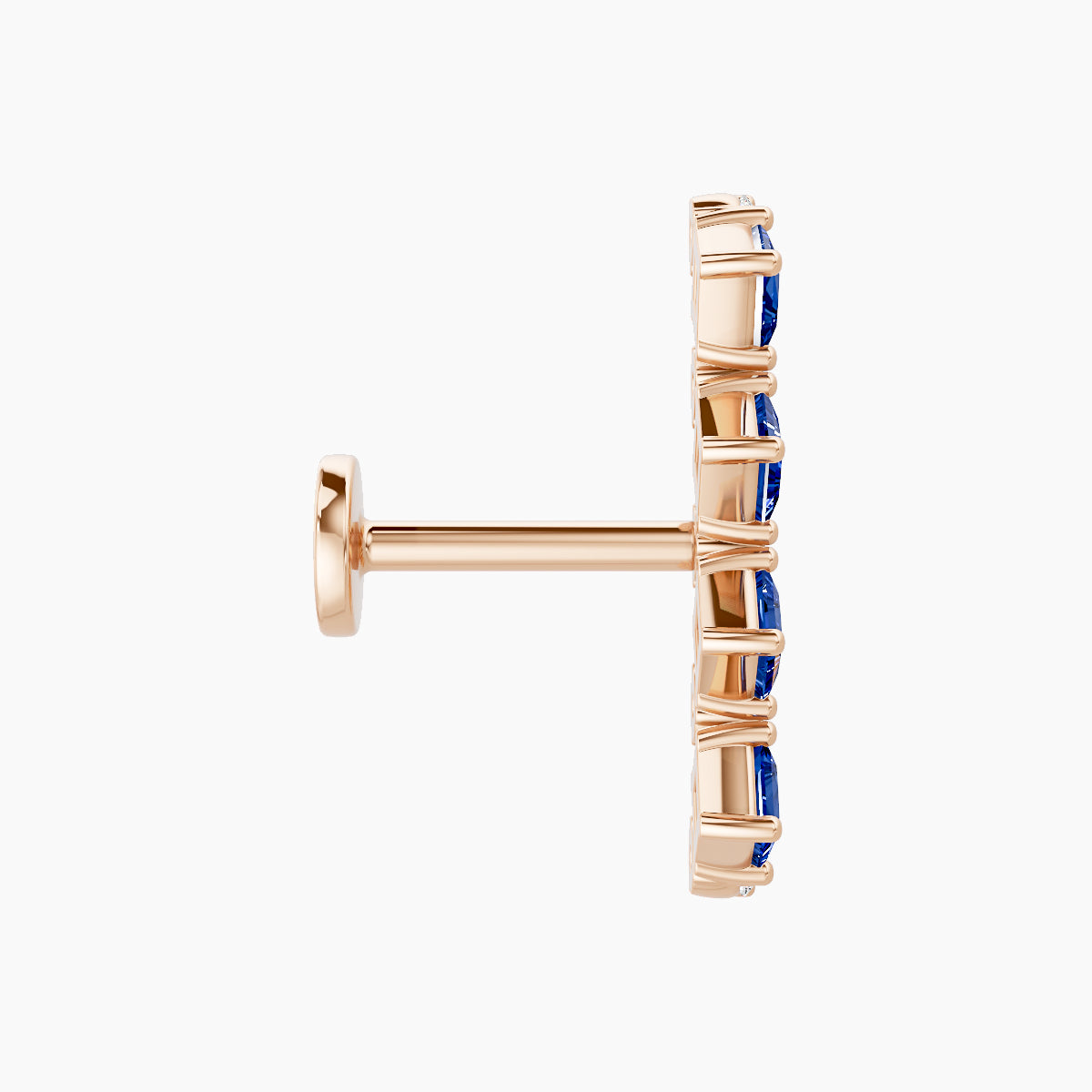 Ariana L | 18k Rose Gold 6.5 mm 14.5 mm Sapphire & Diamond Piercing