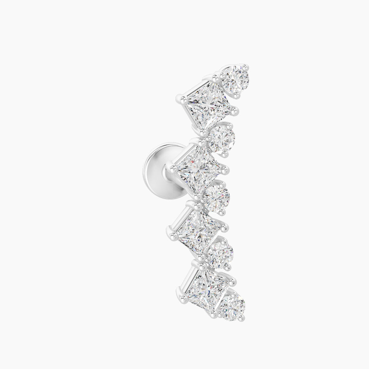 Ariana L | 18k White Gold 14.5 mm 6.5 mm Diamond Piercing