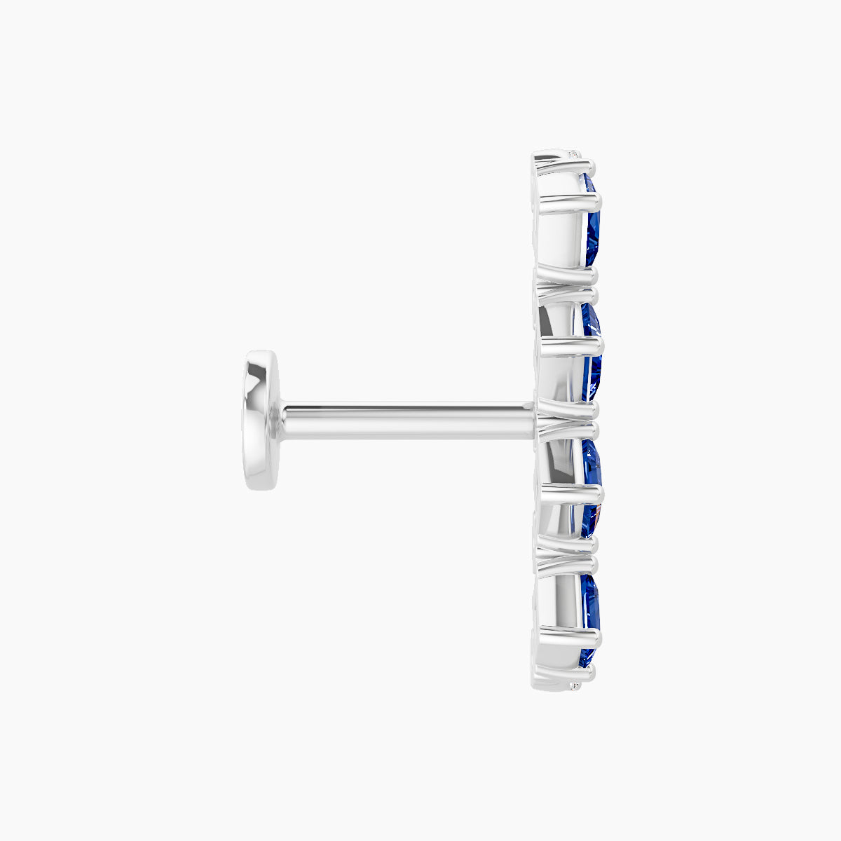 Ariana L | 18k White Gold 6.5 mm 14.5 mm Sapphire & Diamond Piercing