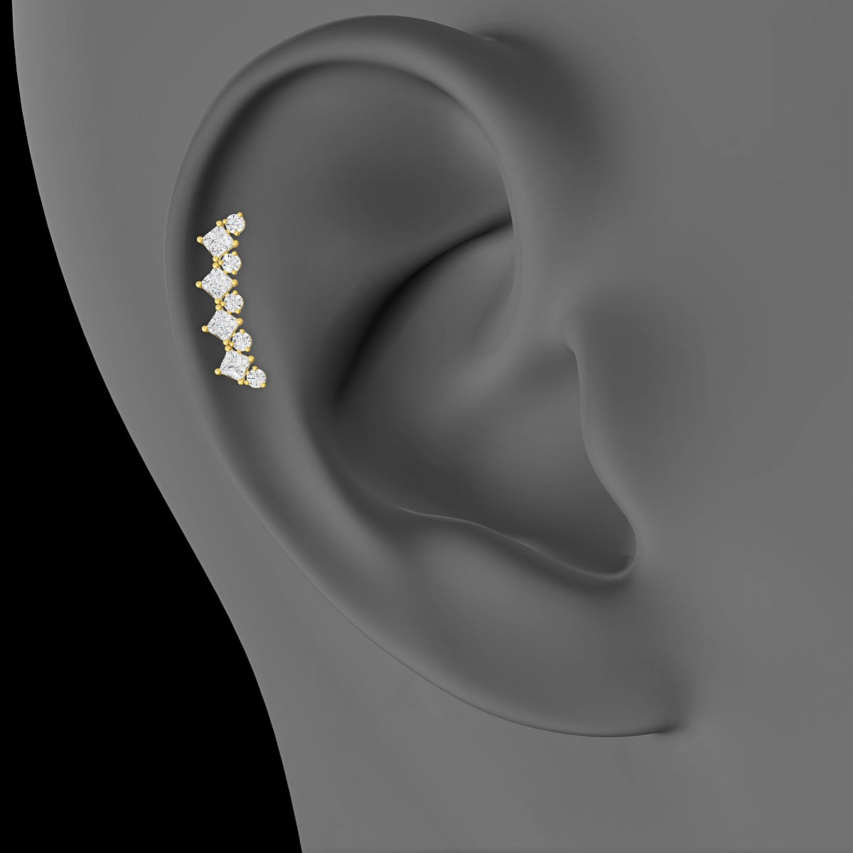 Ariana L | 18k Yellow Gold 14.5 mm 6.5 mm Diamond Piercing