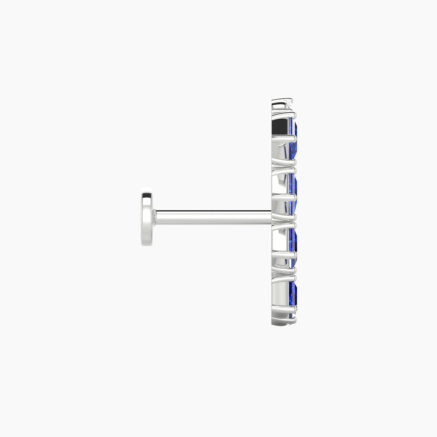 Ariana L | 18k White Gold 6.5 mm 14.5 mm Sapphire & Diamond Piercing