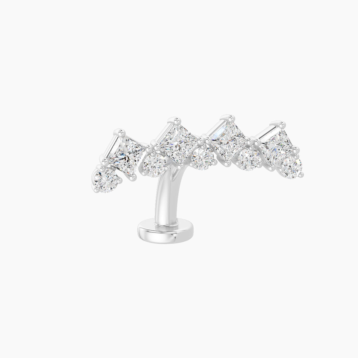 Ariana L | 18k White Gold 14.5 mm 8 mm Diamond Floating Navel Piercing