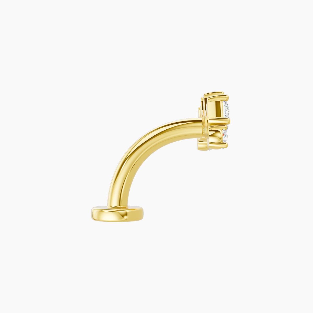 Ariana L | 18k Yellow Gold 14.5 mm 8 mm Diamond Floating Navel Piercing