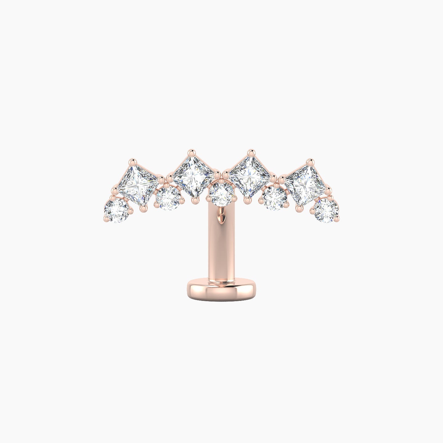 Ariana L | 18k Rose Gold 14.5 mm 8 mm Diamond Floating Navel Piercing
