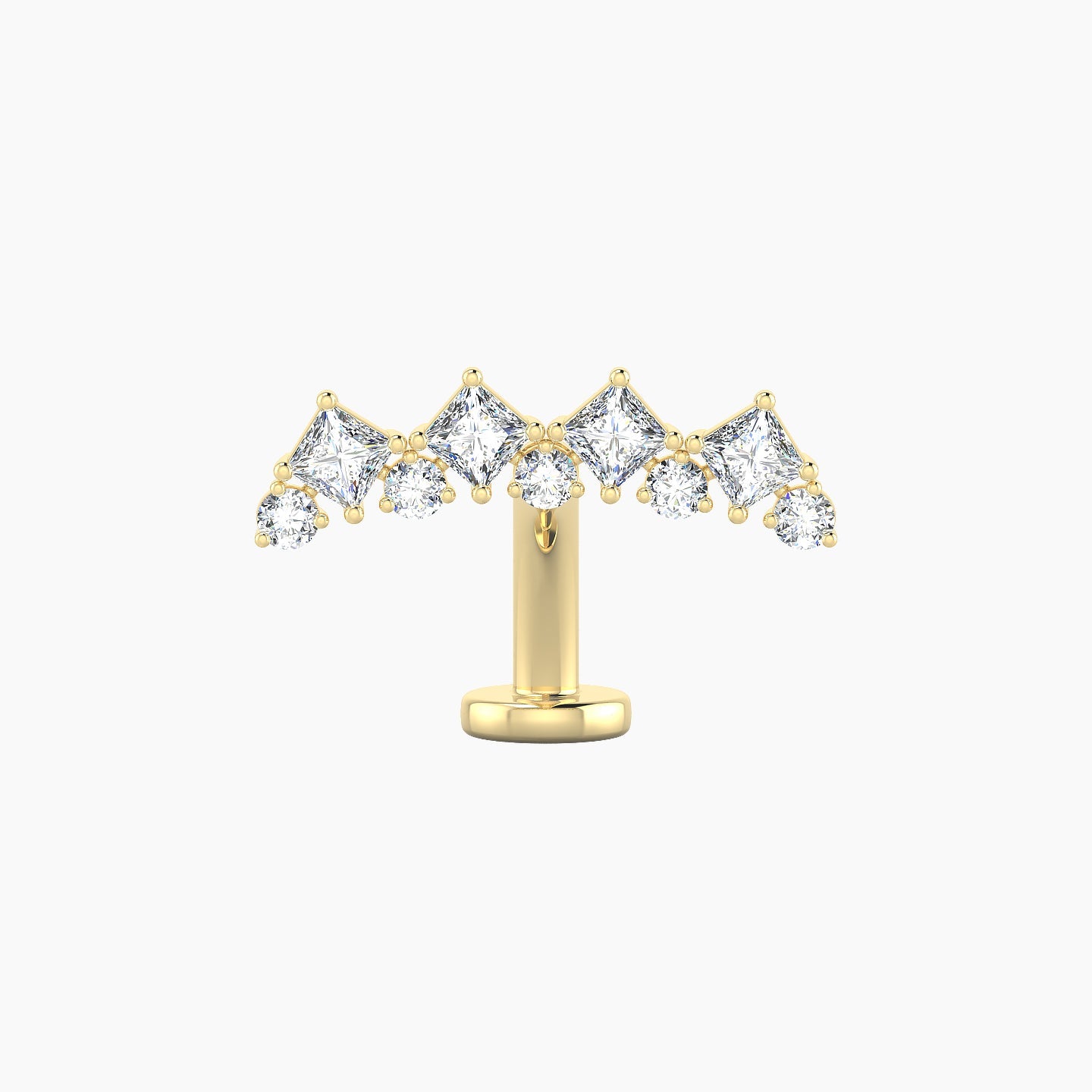 Ariana L | 18k Yellow Gold 14.5 mm 8 mm Diamond Floating Navel Piercing