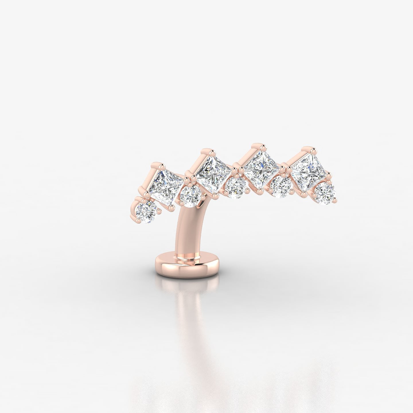 Ariana L | 18k Rose Gold 14.5 mm 8 mm Diamond Floating Navel Piercing