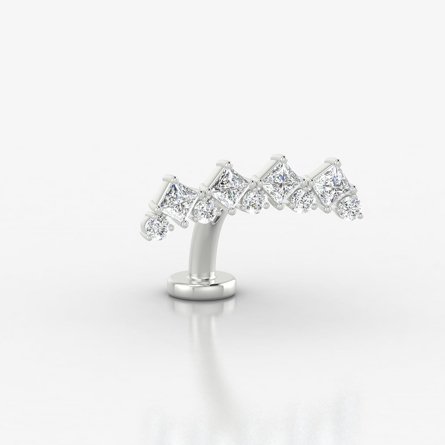 Ariana L | 18k White Gold 14.5 mm 8 mm Diamond Floating Navel Piercing