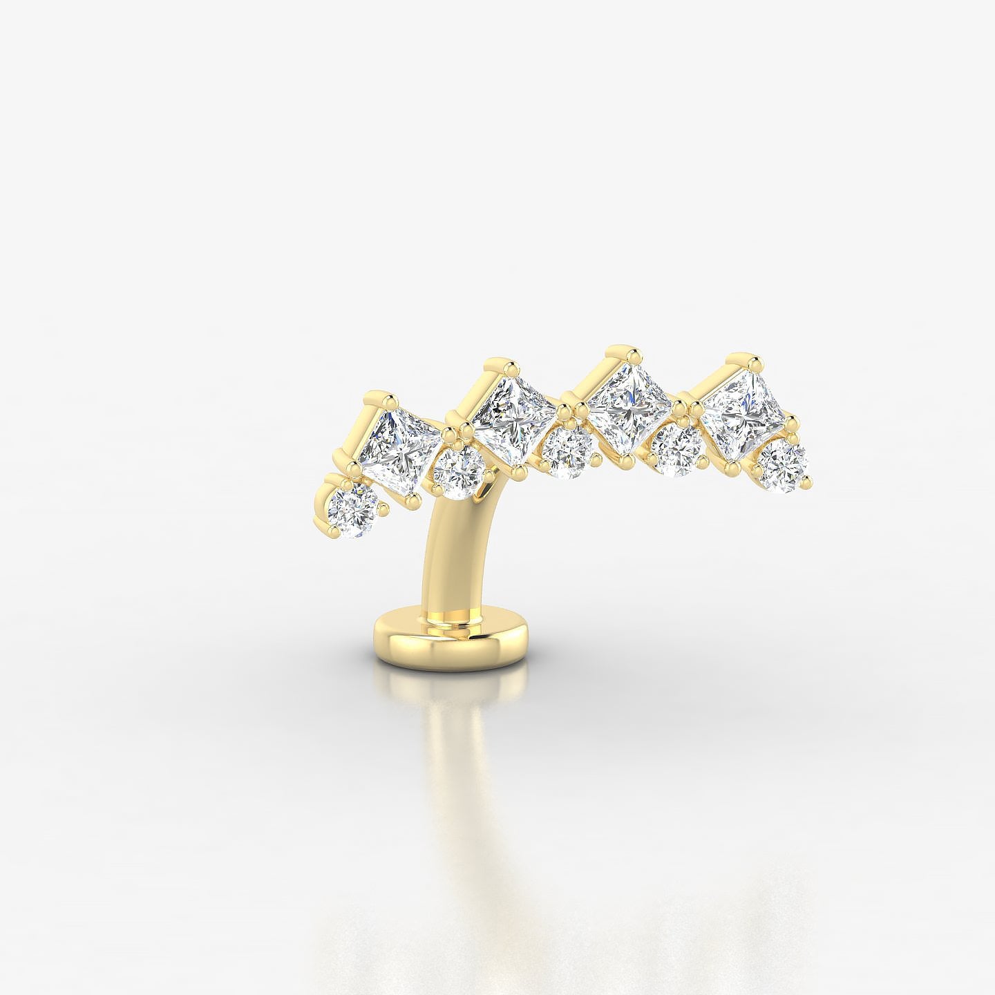 Ariana L | 18k Yellow Gold 14.5 mm 8 mm Diamond Floating Navel Piercing