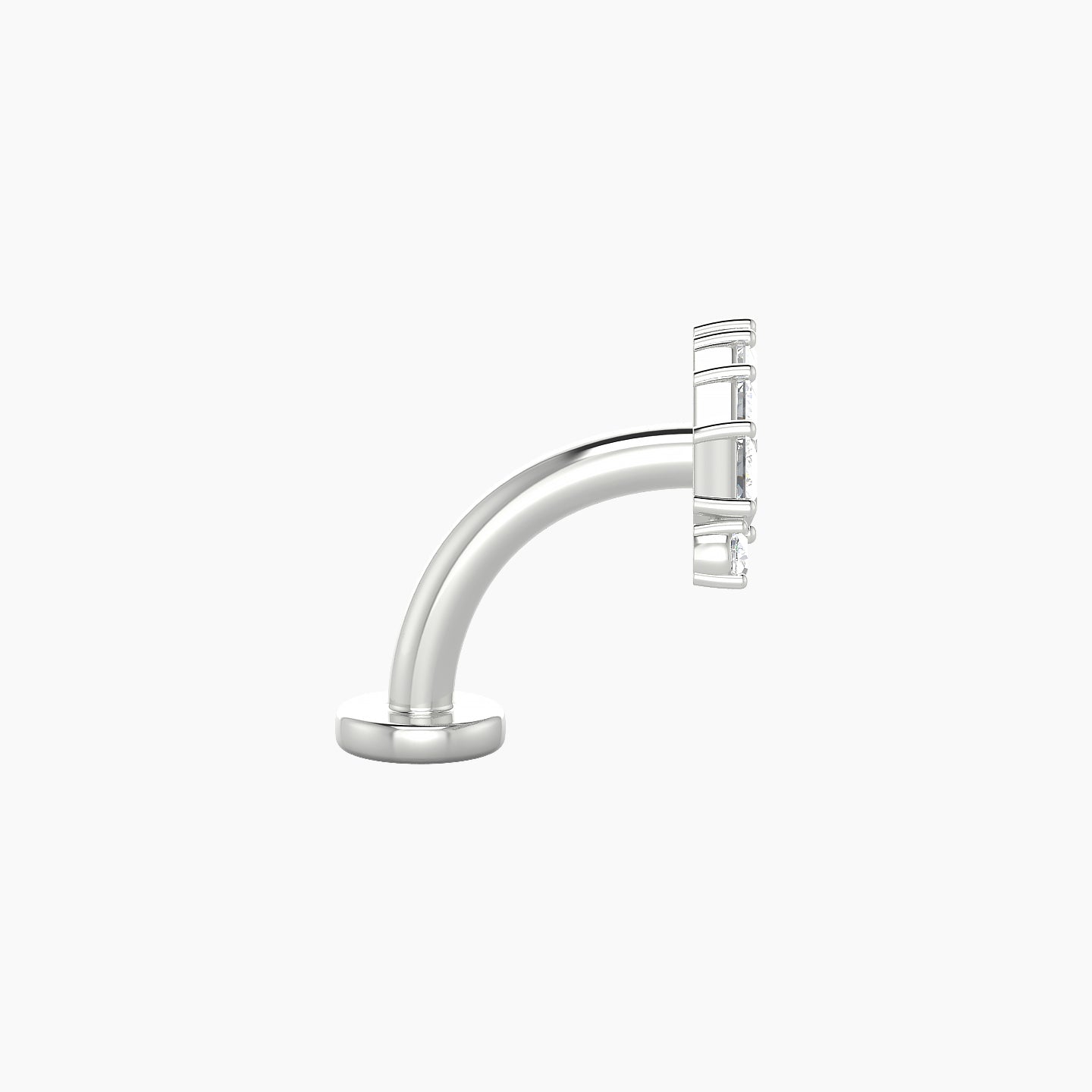 Ariana L | 18k White Gold 14.5 mm 8 mm Diamond Floating Navel Piercing