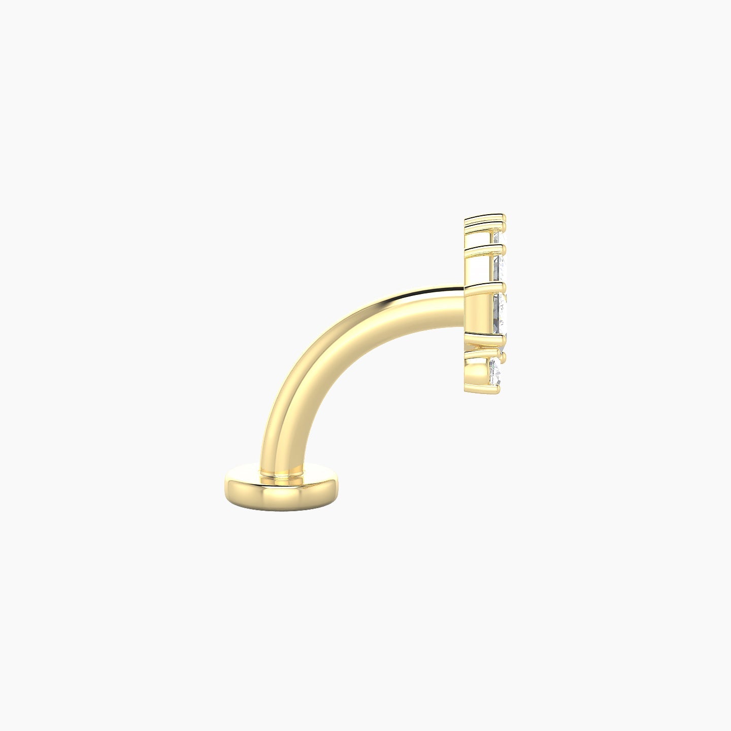 Ariana L | 18k Yellow Gold 14.5 mm 8 mm Diamond Floating Navel Piercing