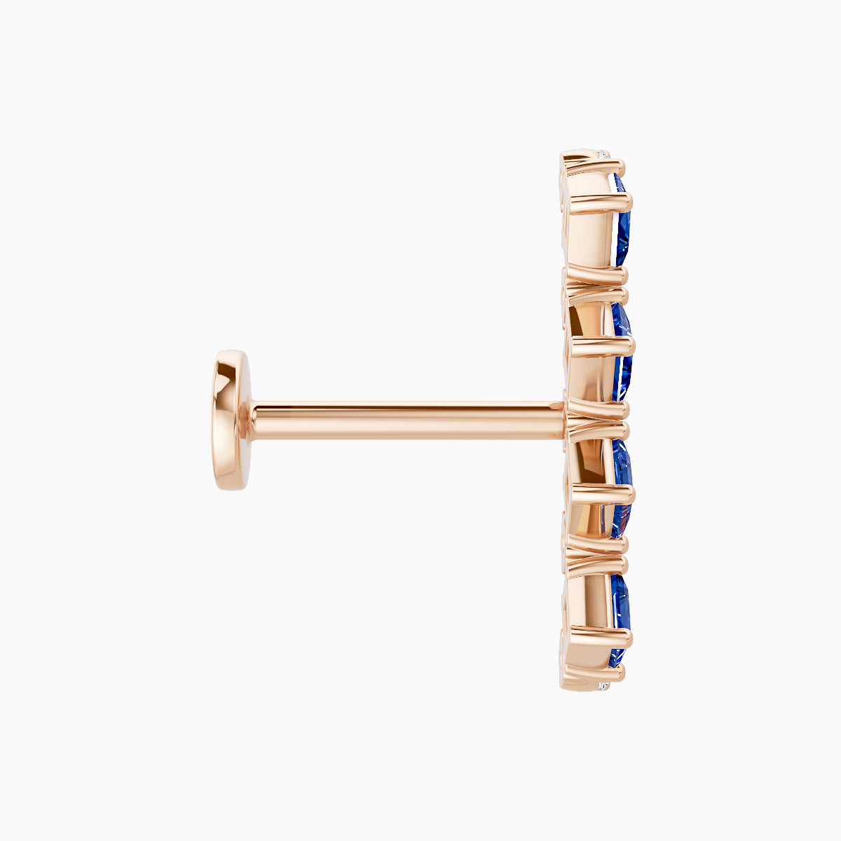Ariana L | 18k Rose Gold 8 mm 14.5 mm Sapphire & Diamond Piercing