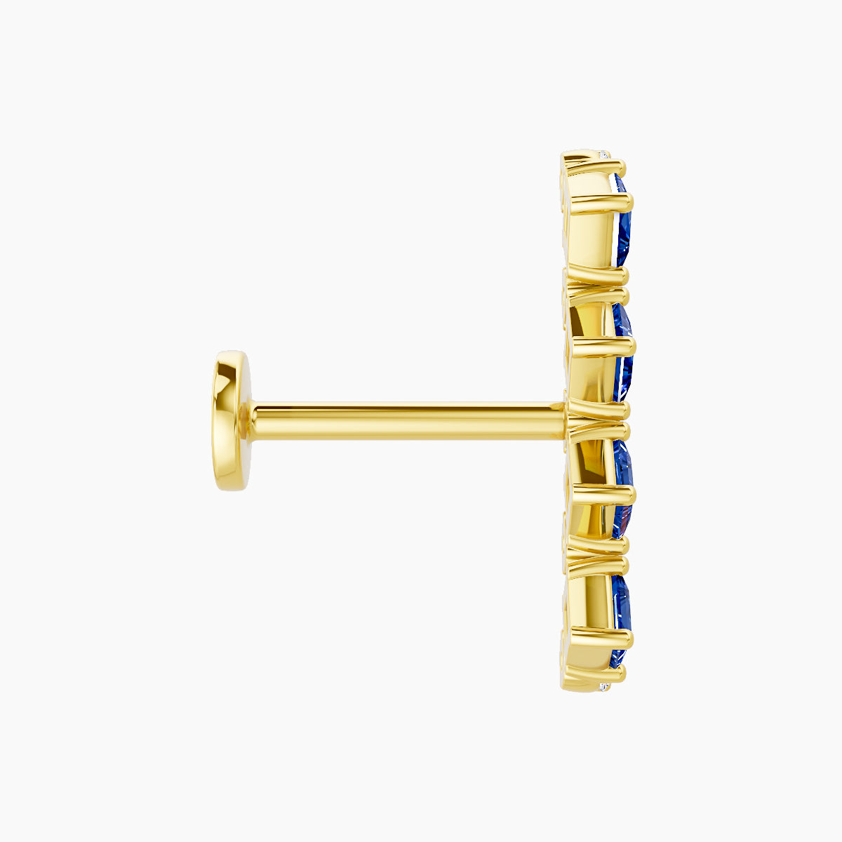 Ariana L | 18k Yellow Gold 8 mm 14.5 mm Sapphire & Diamond Piercing