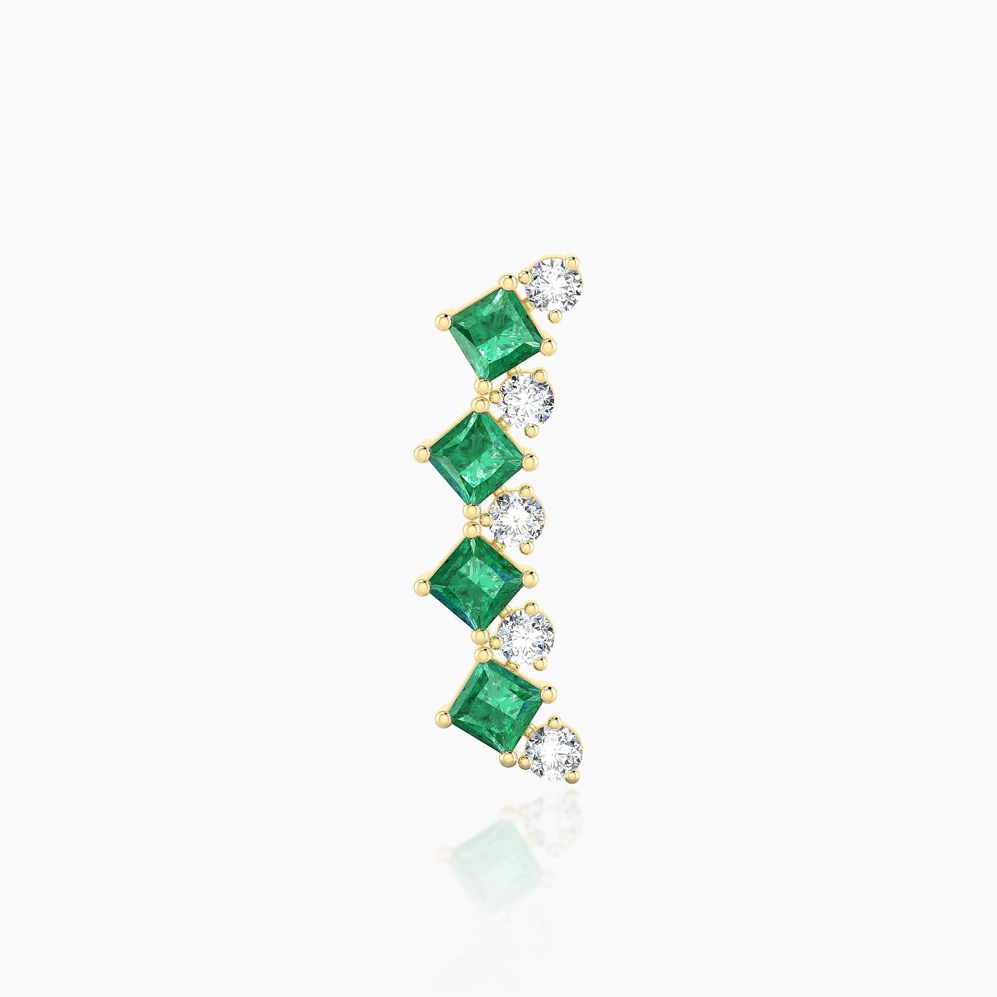 Ariana L | 18k Yellow Gold 8 mm 14.5 mm Emerald & Diamond Piercing
