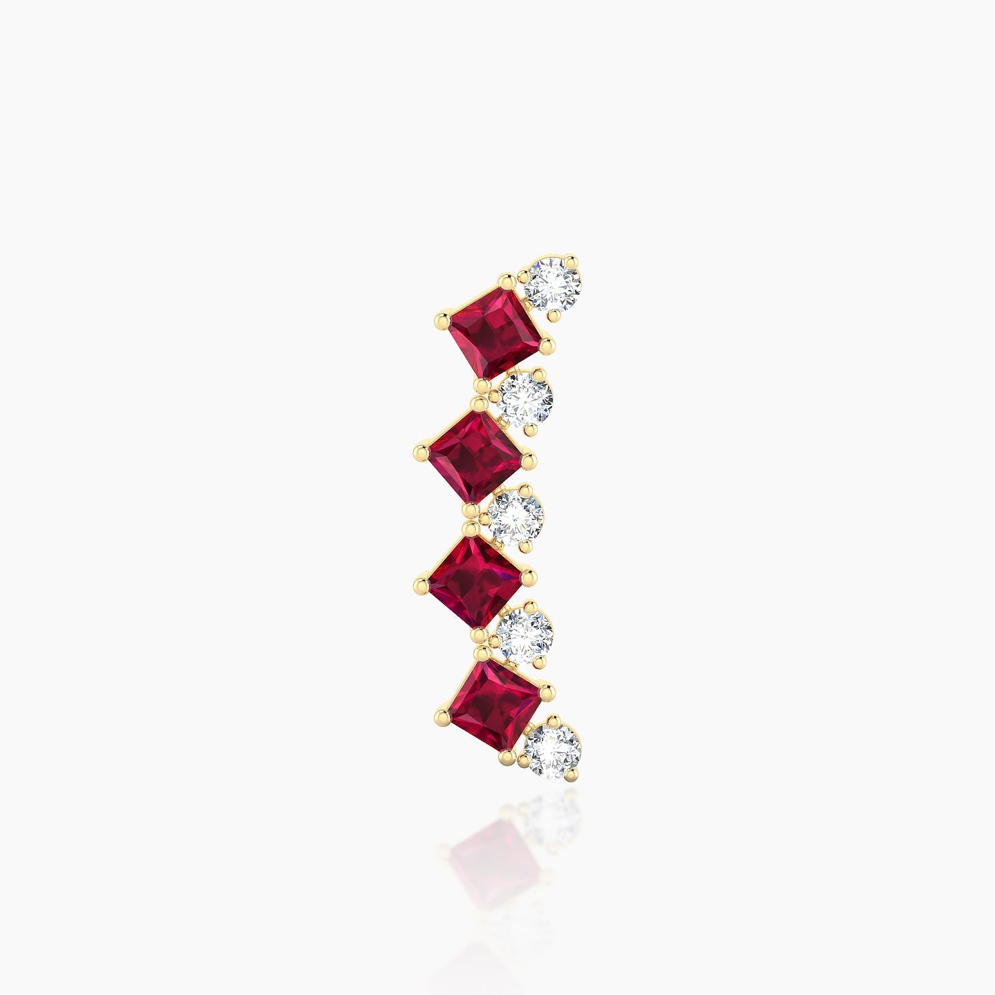 Ariana L | 18k Yellow Gold 8 mm 14.5 mm Ruby & Diamond Piercing
