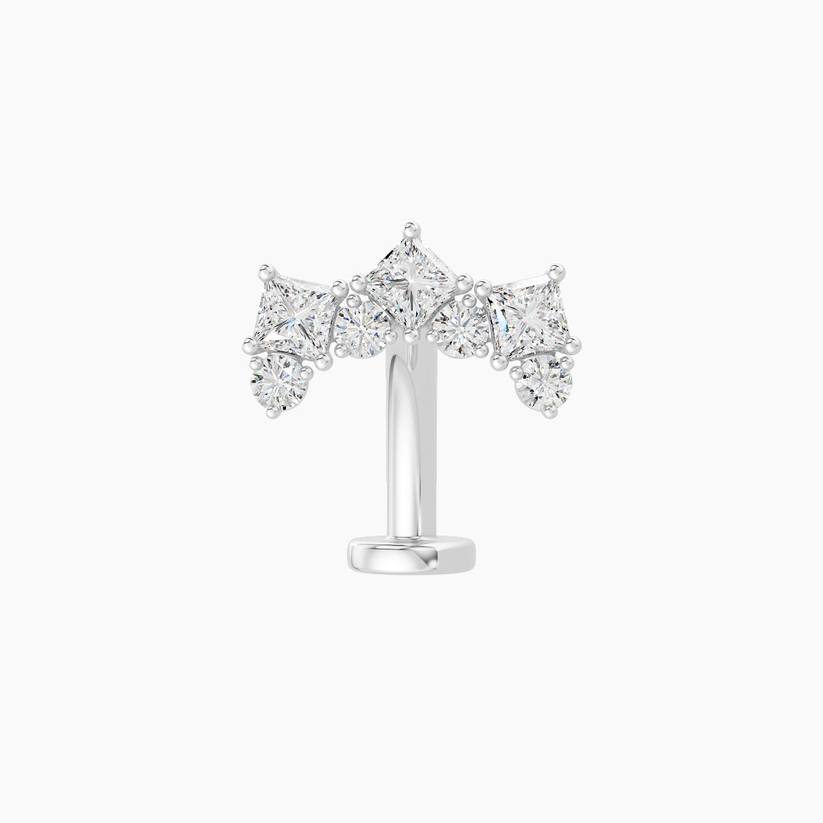 Ariana M | 18k White Gold 9.5 mm 10 mm Diamond Floating Navel Piercing