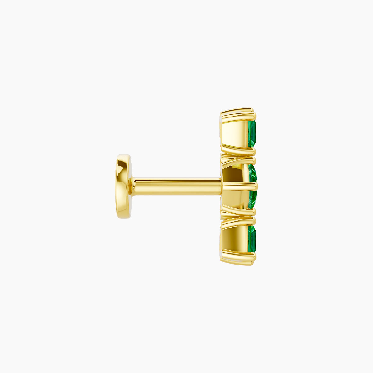 Ariana M | 18k Yellow Gold 5 mm 9.5 mm Emerald & Diamond Piercing
