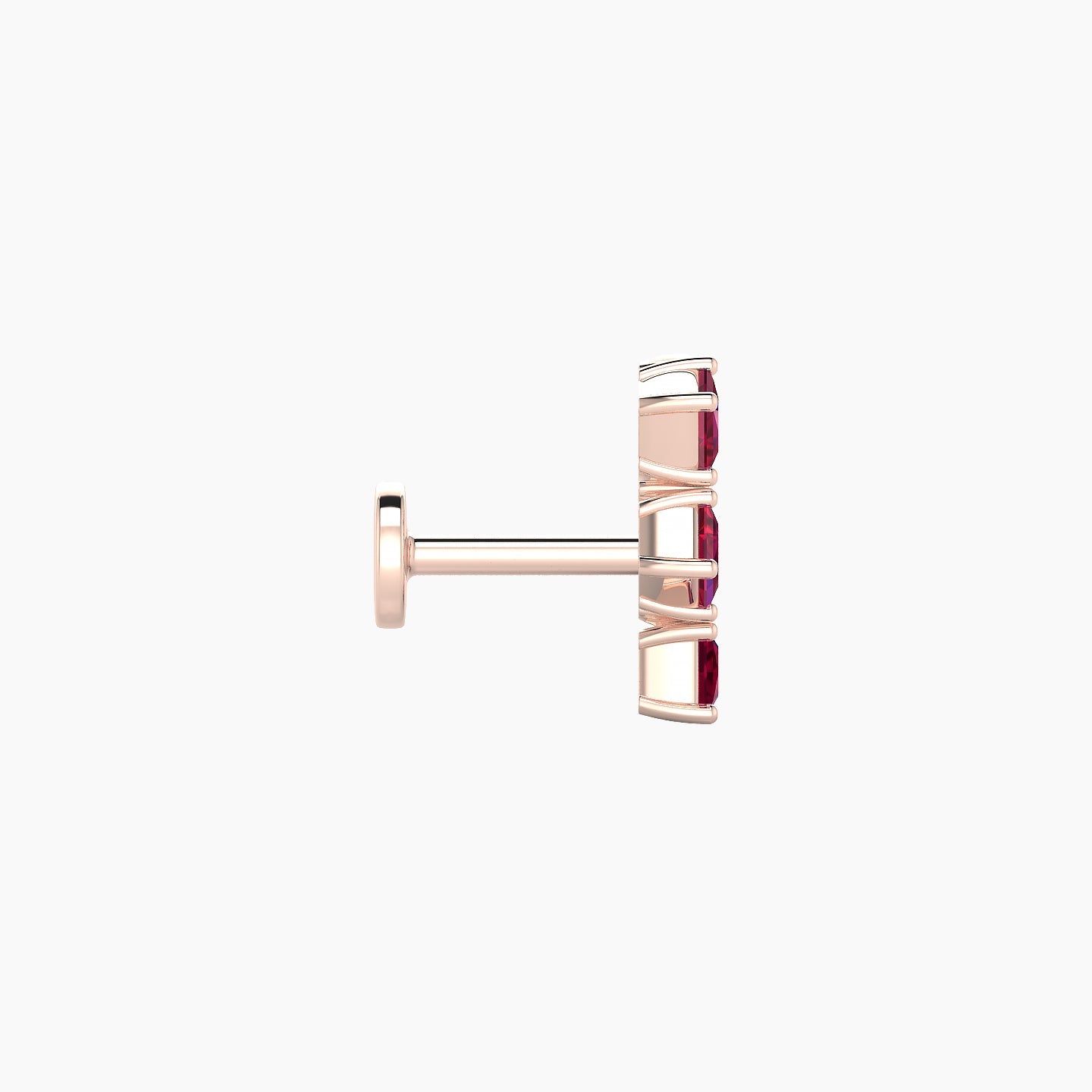 Ariana M | 18k Rose Gold 5 mm 9.5 mm Ruby & Diamond Piercing