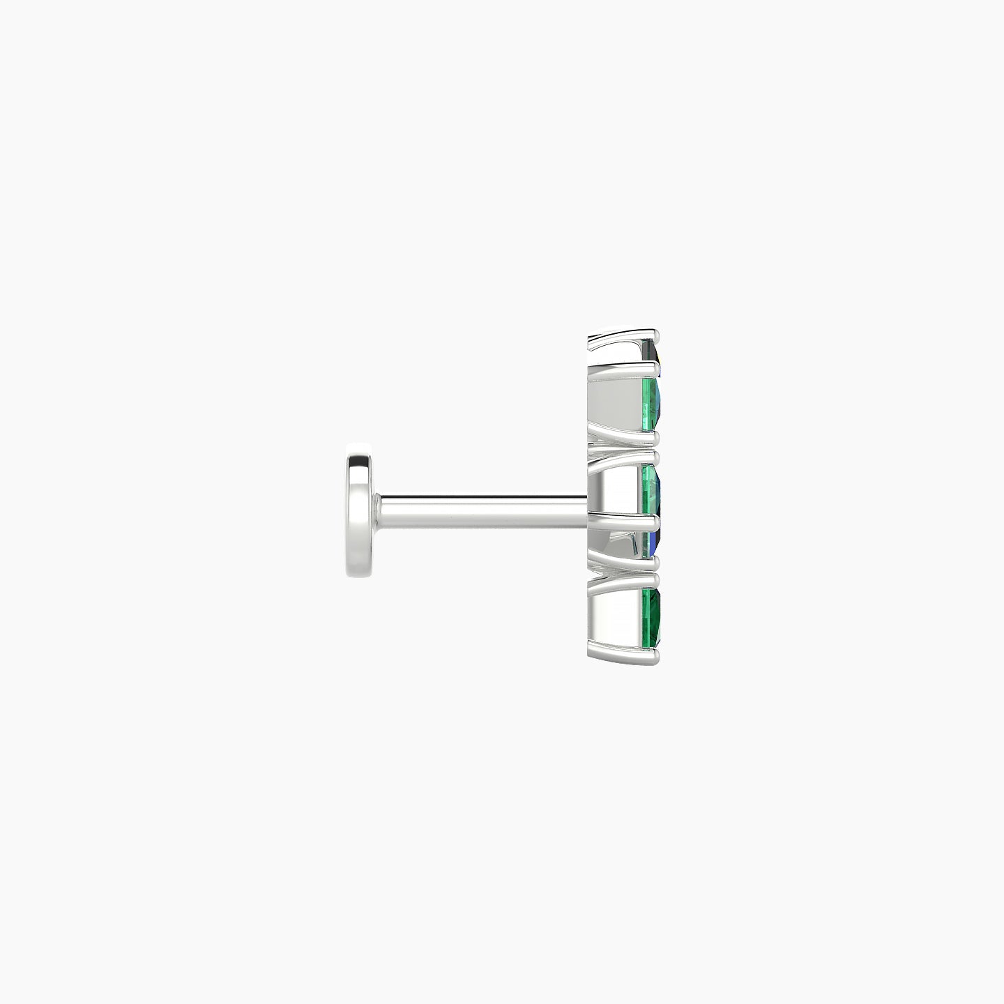 Ariana M | 18k White Gold 5 mm 9.5 mm Emerald & Diamond Piercing