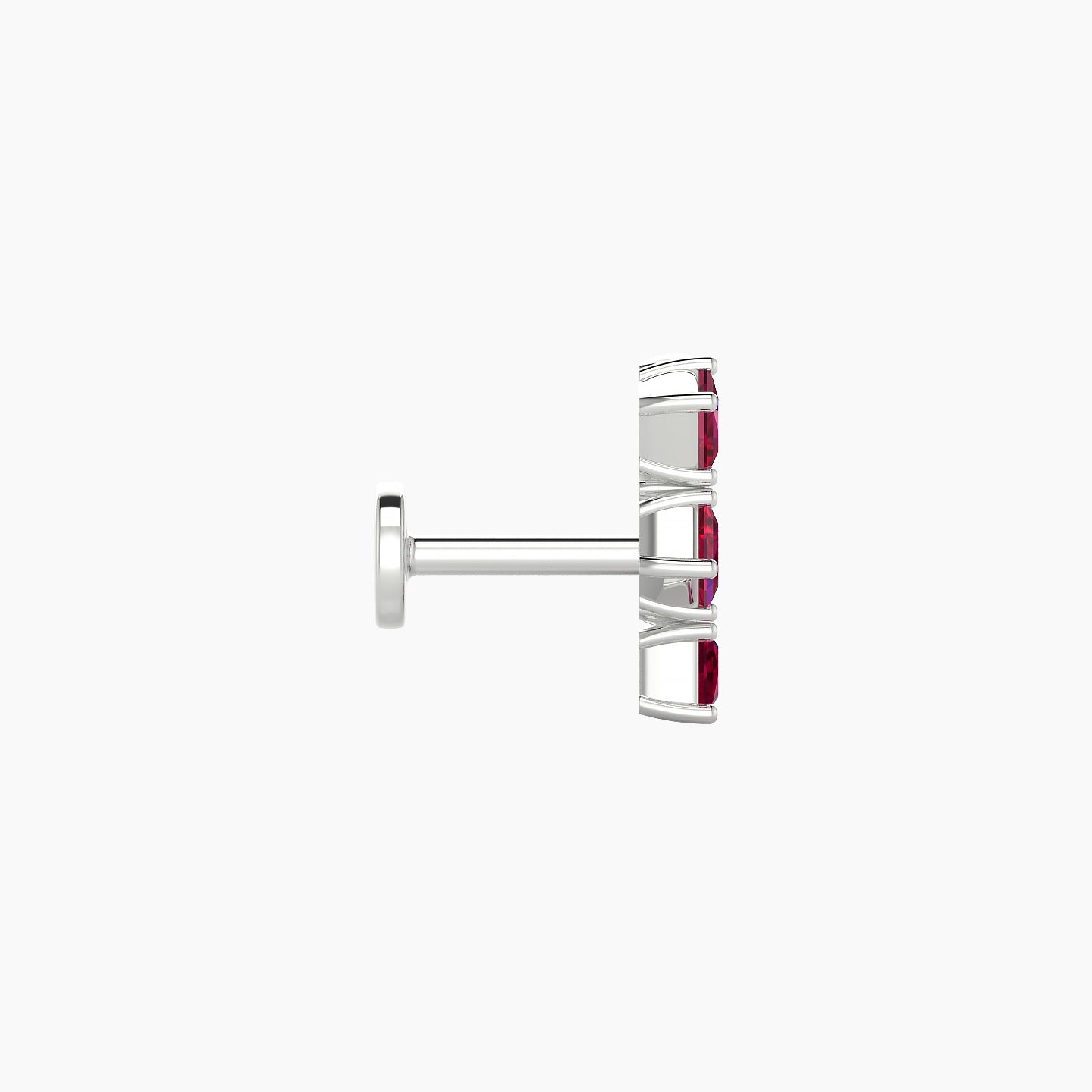 Ariana M | 18k White Gold 5 mm 9.5 mm Ruby & Diamond Piercing