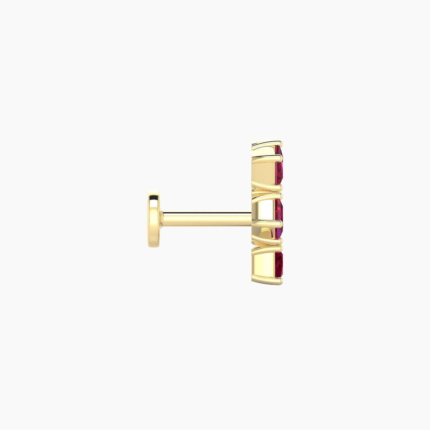 Ariana M | 18k Yellow Gold 5 mm 9.5 mm Ruby & Diamond Piercing