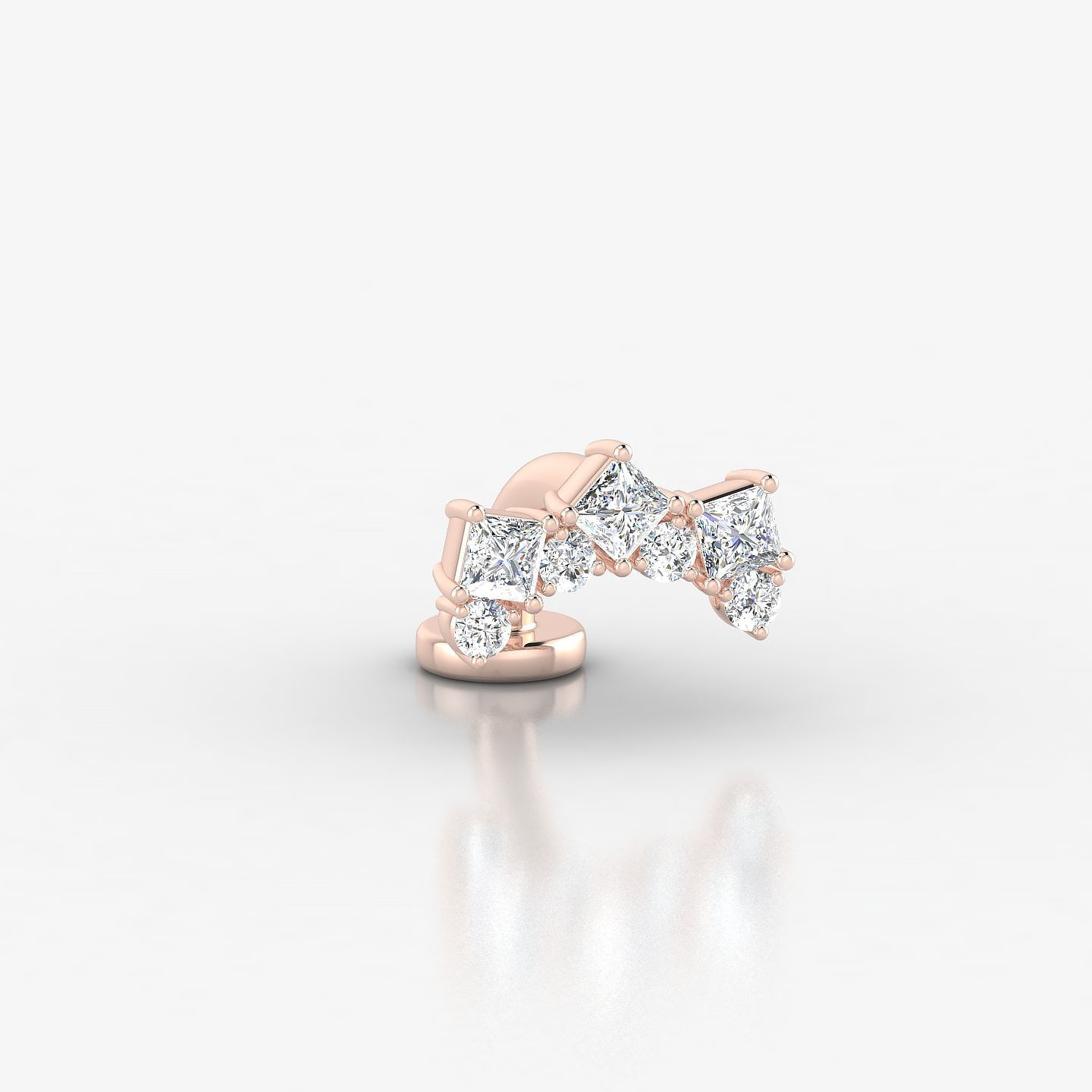 Ariana M | 18k Rose Gold 9.5 mm 6 mm Diamond Floating Navel Piercing