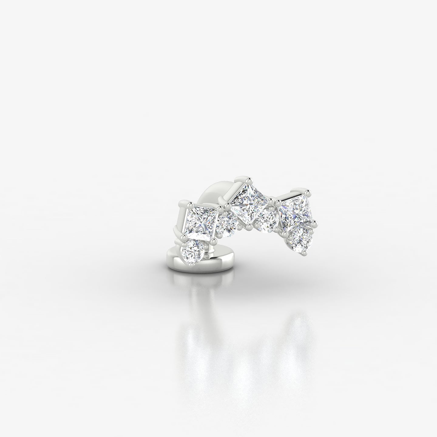 Ariana M | 18k White Gold 9.5 mm 6 mm Diamond Floating Navel Piercing