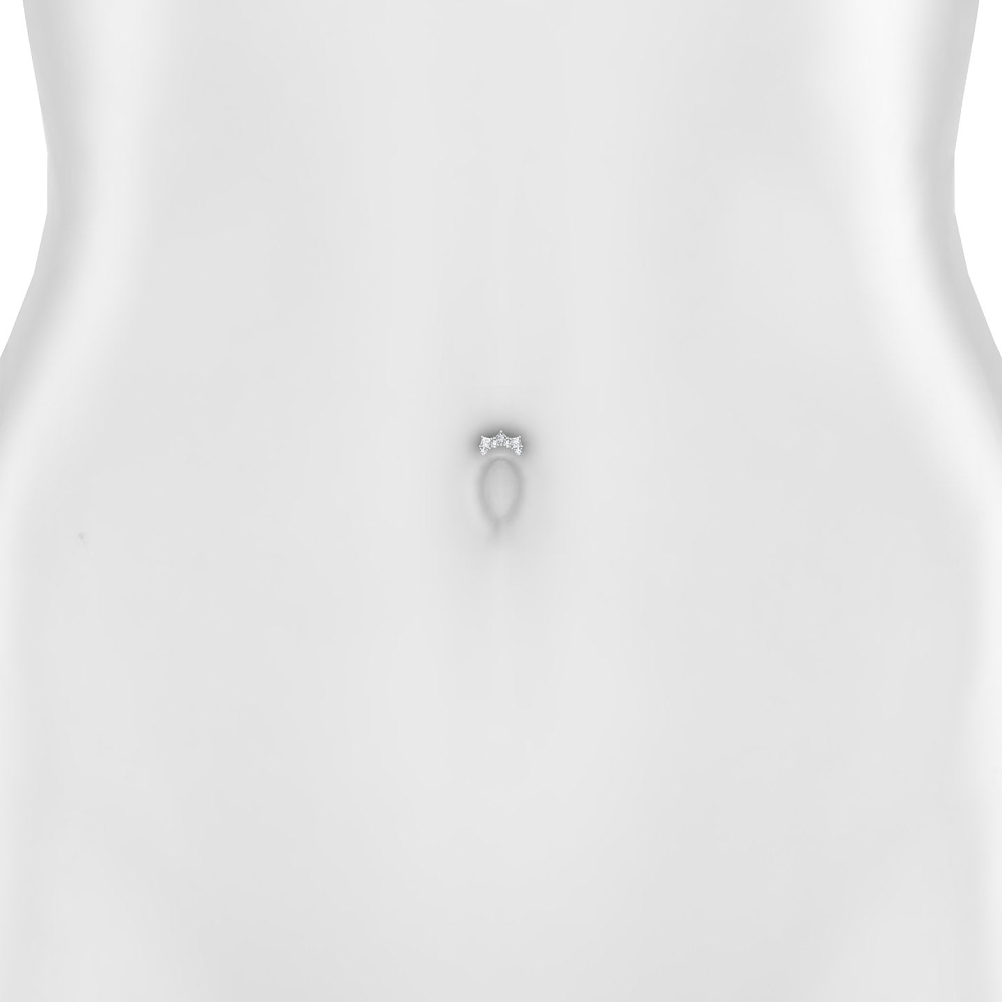 Ariana M | 18k White Gold 9.5 mm 6 mm Diamond Floating Navel Piercing