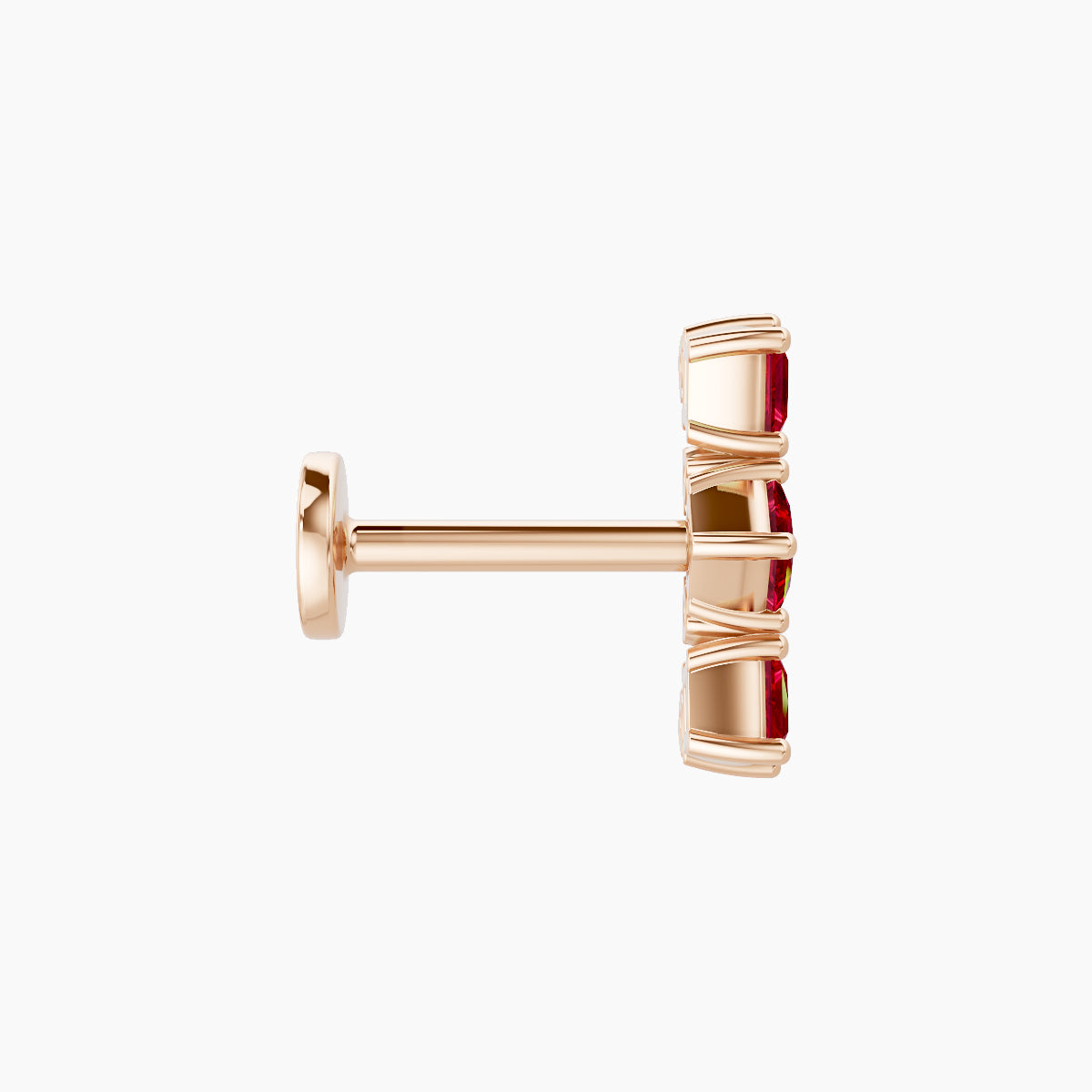 Ariana M | 18k Rose Gold 6.5 mm 9.5 mm Ruby & Diamond Piercing