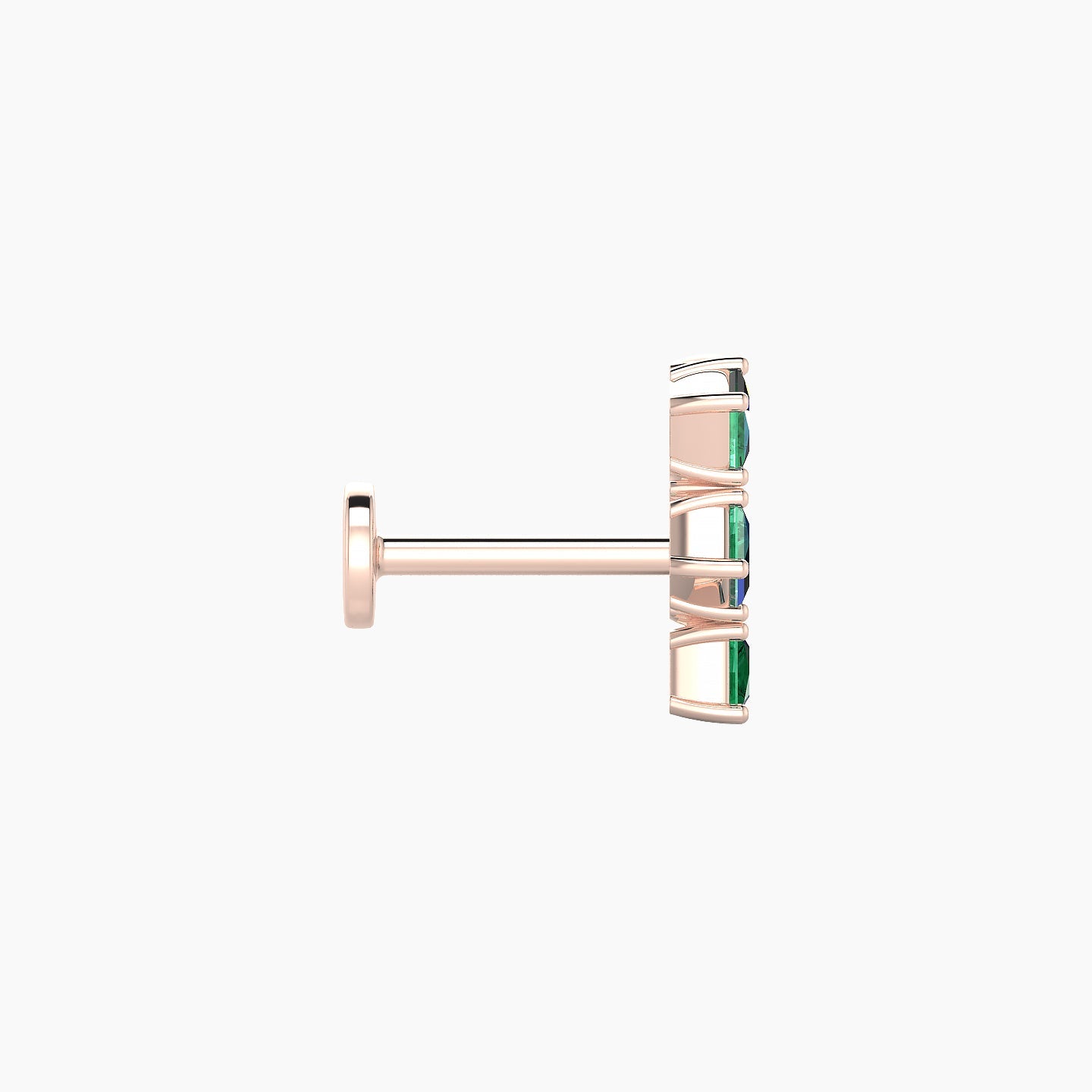 Ariana M | 18k Rose Gold 6.5 mm 9.5 mm Emerald & Diamond Piercing