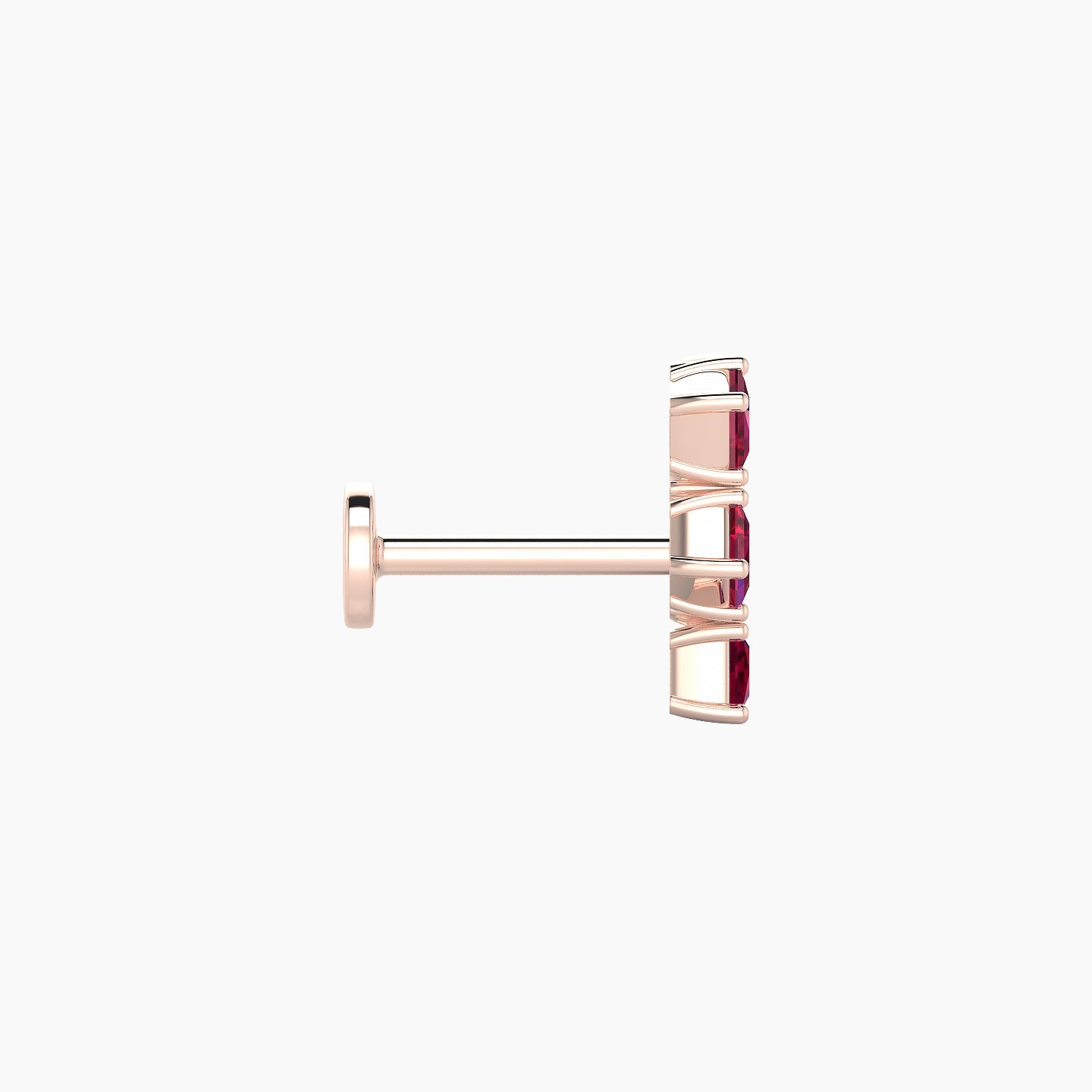 Ariana M | 18k Rose Gold 6.5 mm 9.5 mm Ruby & Diamond Piercing