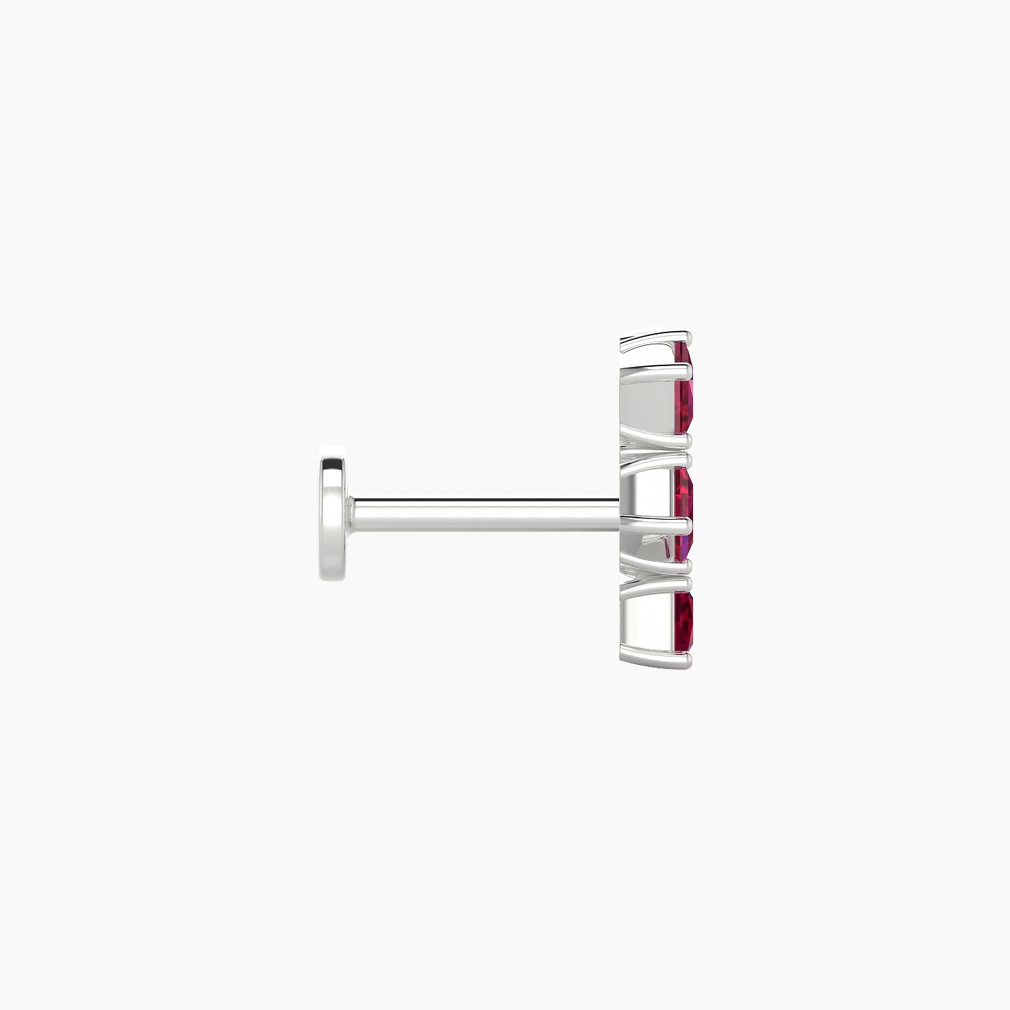 Ariana M | 18k White Gold 6.5 mm 9.5 mm Ruby & Diamond Piercing