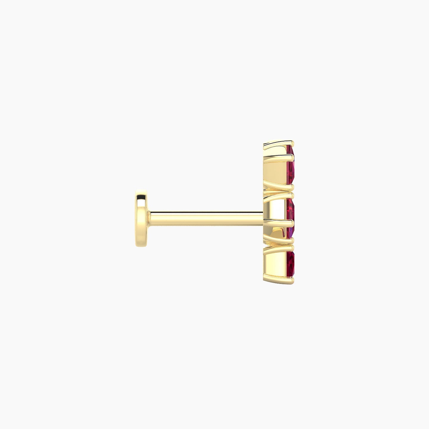 Ariana M | 18k Yellow Gold 6.5 mm 9.5 mm Ruby & Diamond Piercing