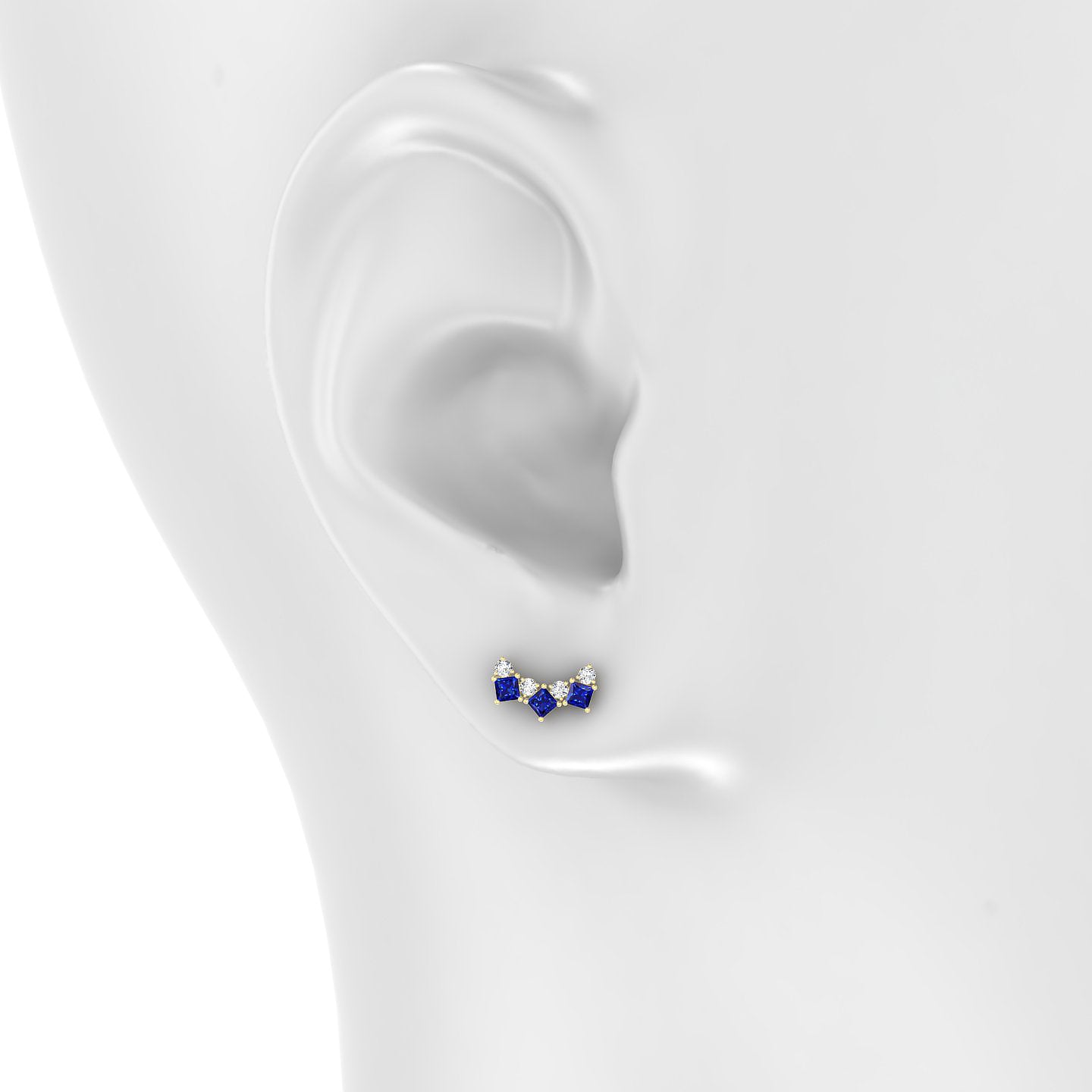 Ariana M | 18k Yellow Gold 6.5 mm 9.5 mm Sapphire & Diamond Piercing