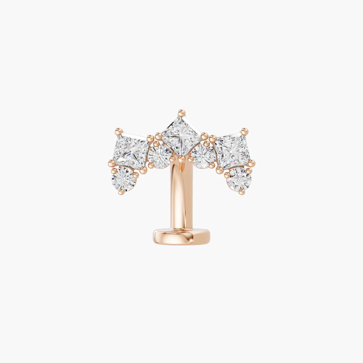 Ariana M | 18k Rose Gold 9.5 mm 8 mm Diamond Floating Navel Piercing