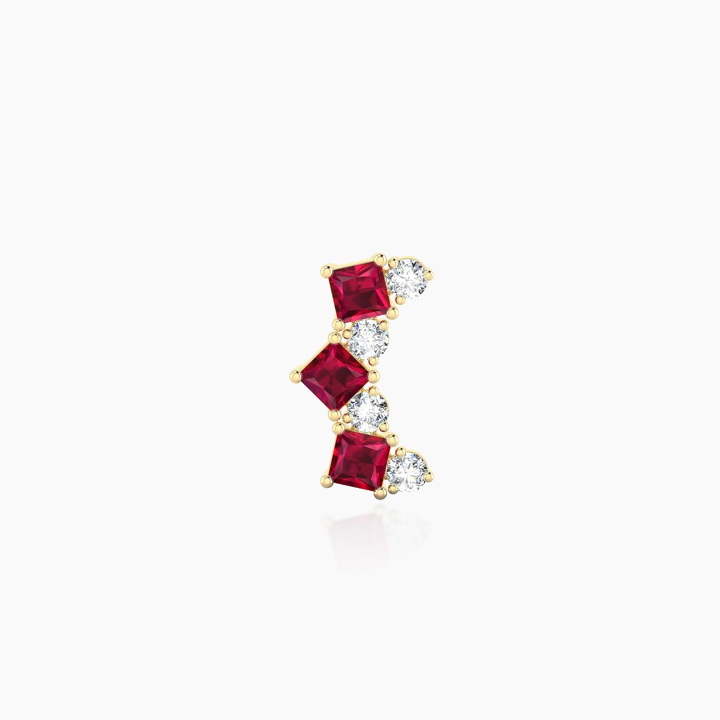 Ariana M | 18k Yellow Gold 8 mm 9.5 mm Ruby & Diamond Piercing
