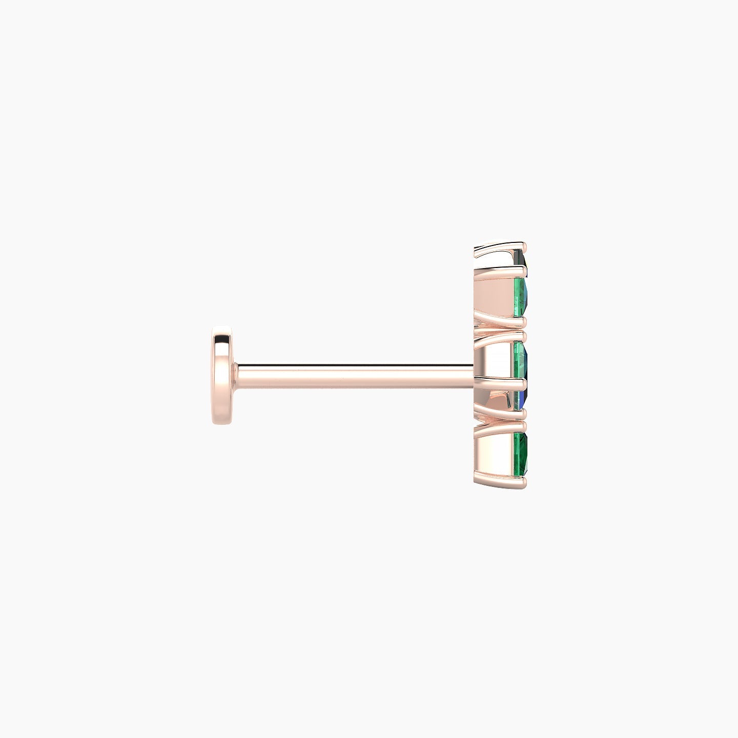 Ariana M | 18k Rose Gold 8 mm 9.5 mm Emerald & Diamond Piercing