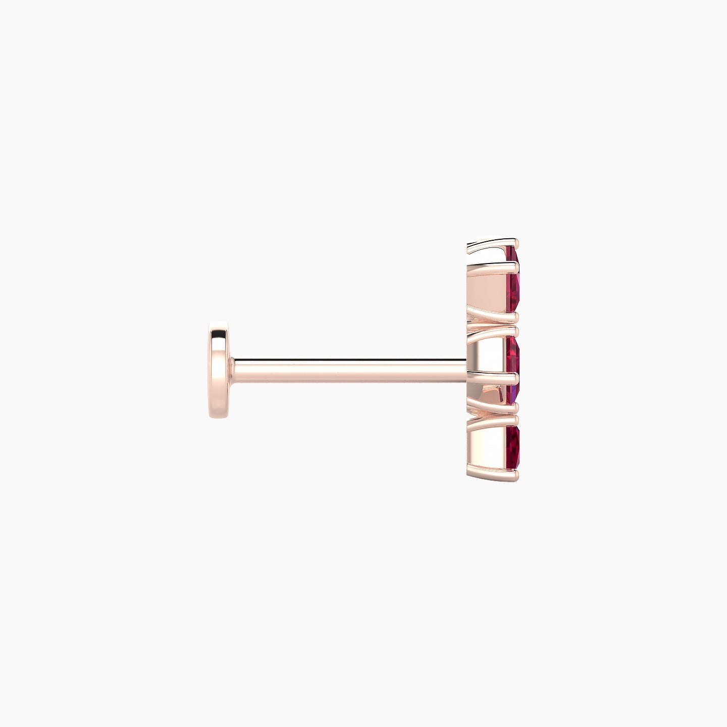 Ariana M | 18k Rose Gold 8 mm 9.5 mm Ruby & Diamond Piercing