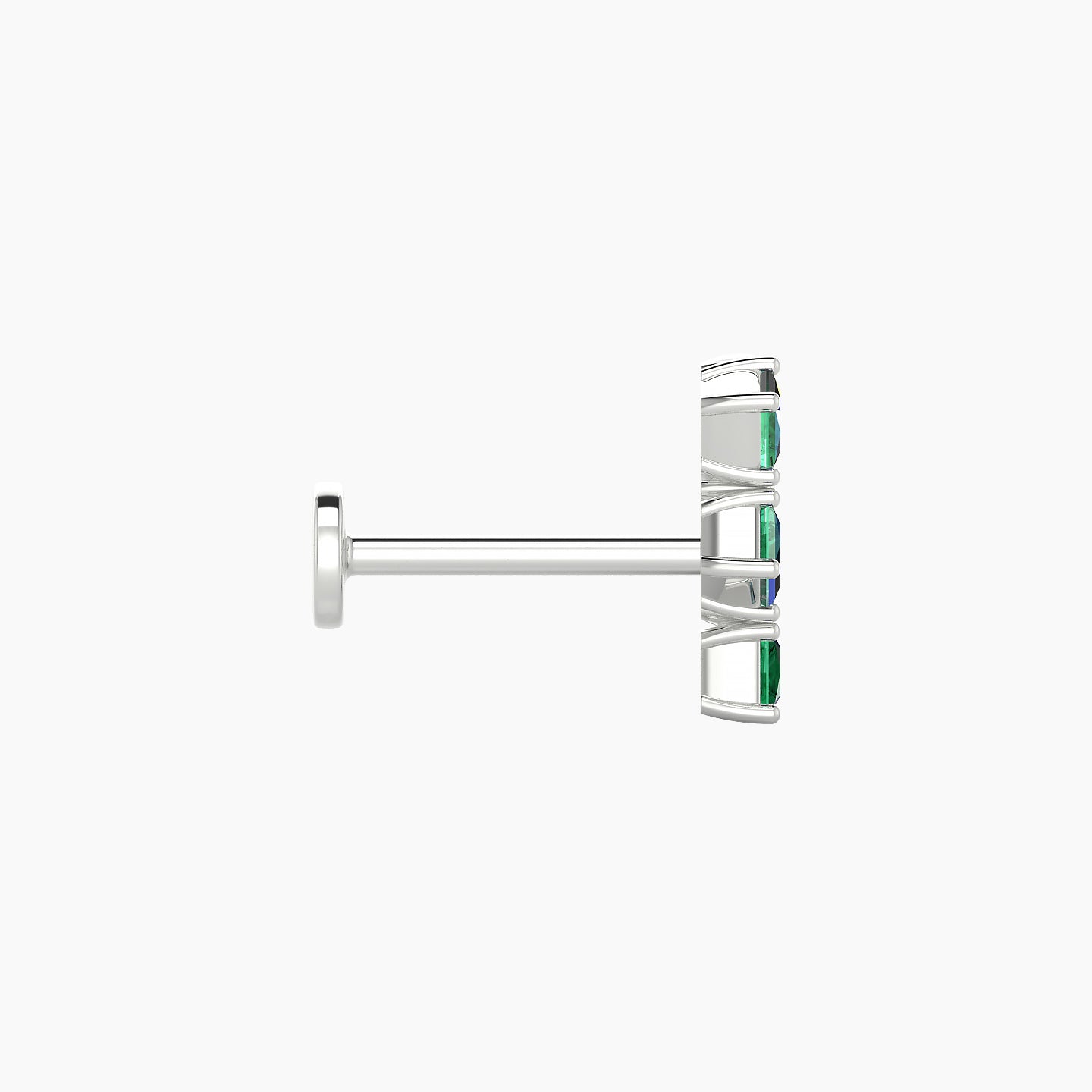 Ariana M | 18k White Gold 8 mm 9.5 mm Emerald & Diamond Piercing