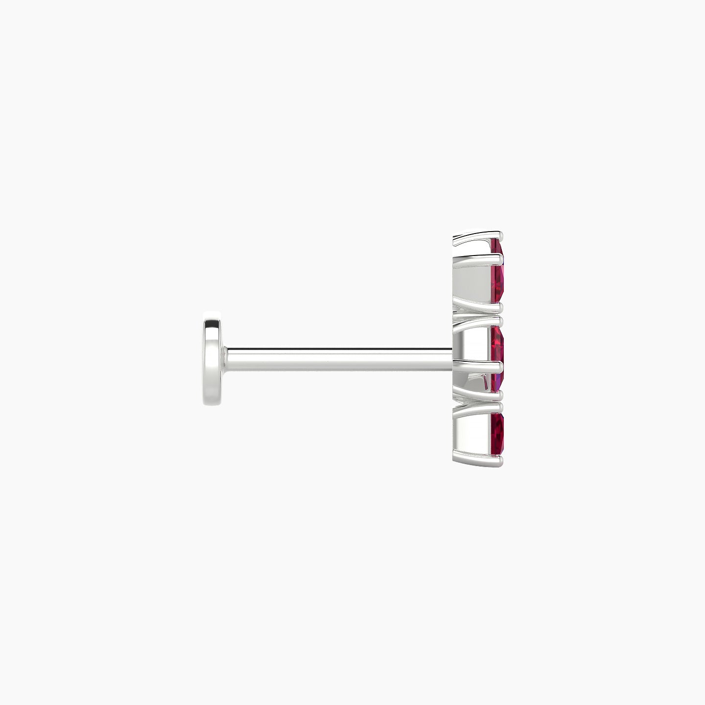 Ariana M | 18k White Gold 8 mm 9.5 mm Ruby & Diamond Piercing