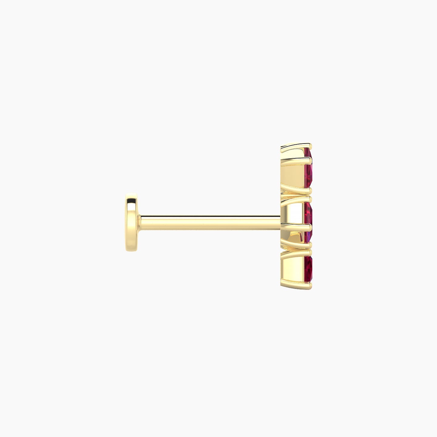 Ariana M | 18k Yellow Gold 8 mm 9.5 mm Ruby & Diamond Piercing