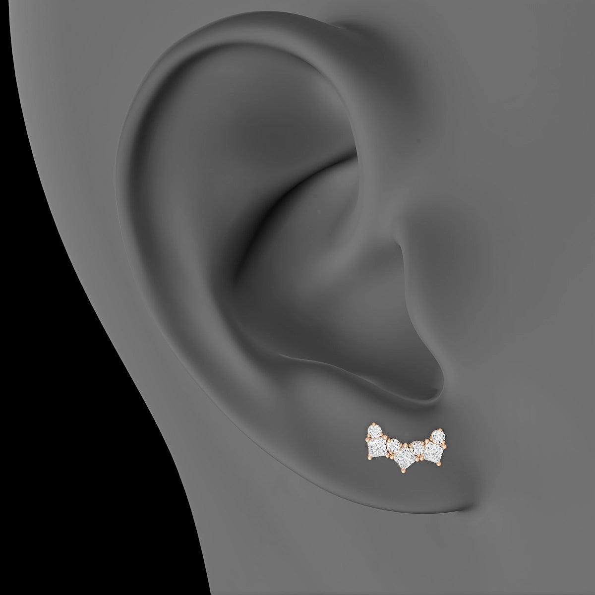 Ariana M | 18k Rose Gold 9.5 mm Diamond Earring