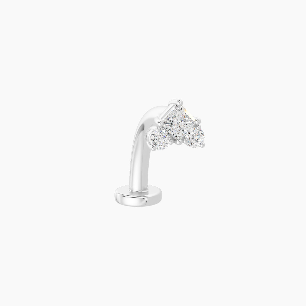 Ariana S | 18k White Gold 4.5 mm 10 mm Diamond Floating Navel Piercing