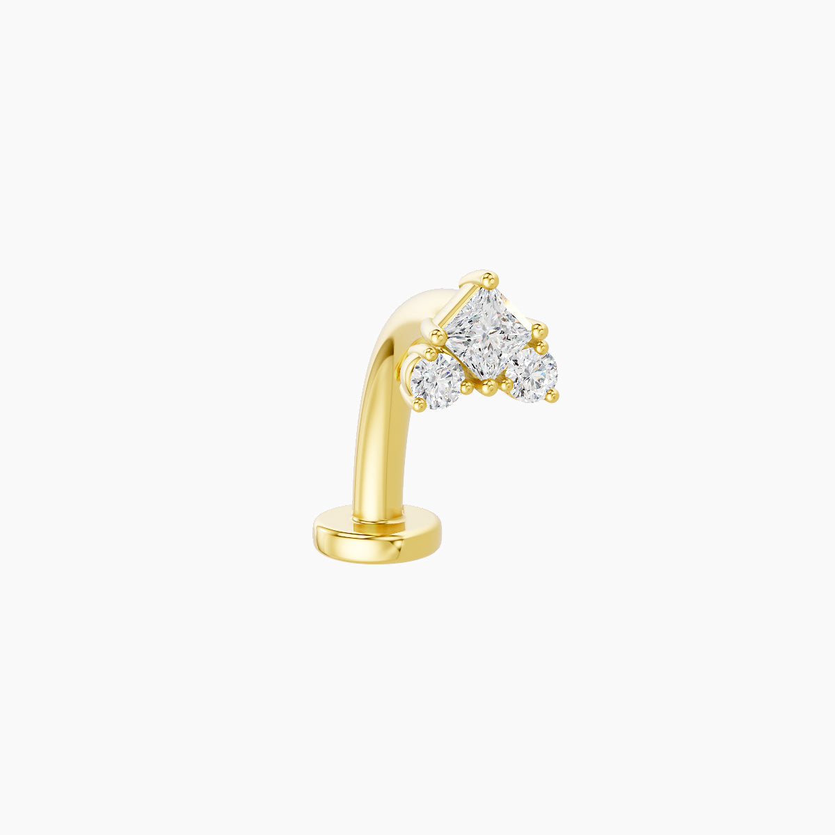 Ariana S | 18k Yellow Gold 4.5 mm 10 mm Diamond Floating Navel Piercing