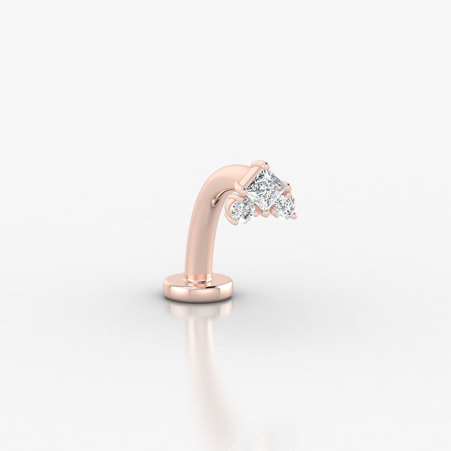 Ariana S | 18k Rose Gold 4.5 mm 10 mm Diamond Floating Navel Piercing