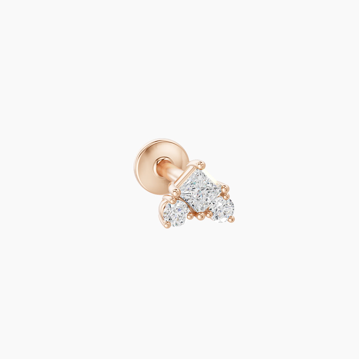 Ariana S | 18k Rose Gold 4.5 mm 5 mm Diamond Nose Piercing